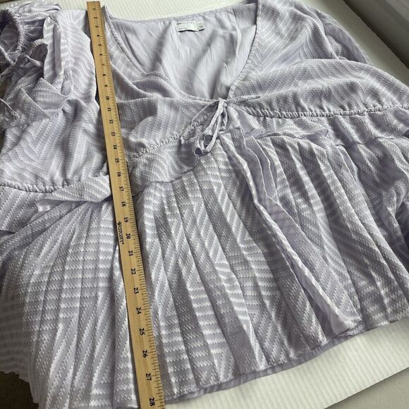 ASOS DESIGN Curve Plus Size 22 Smock Blouse Lilac Lavender Babydoll Long Sleeve - Picture 8 of 9